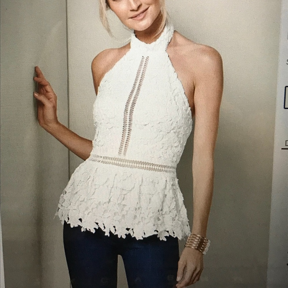 BRAND NEE Venus Lace peplum top